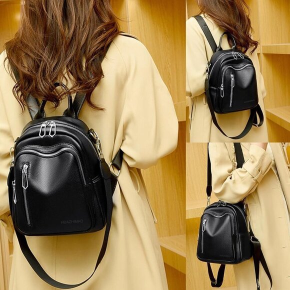 Small Leather Backpack Purse for Women 3 in 1 Multifunction Travel & Daily main image 4
